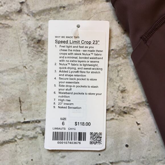 Lululemon Speed Limit Crop in Cherry Cola - Picture 8 of 8